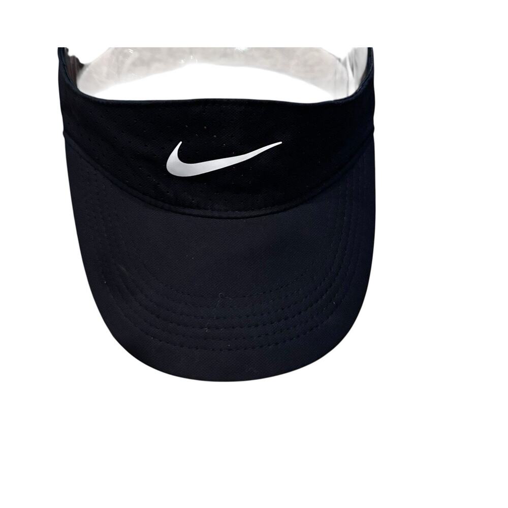 Nike Dri-Fit Golf Visor Aerobill Black White Swoosh Lightweight Perforated OS